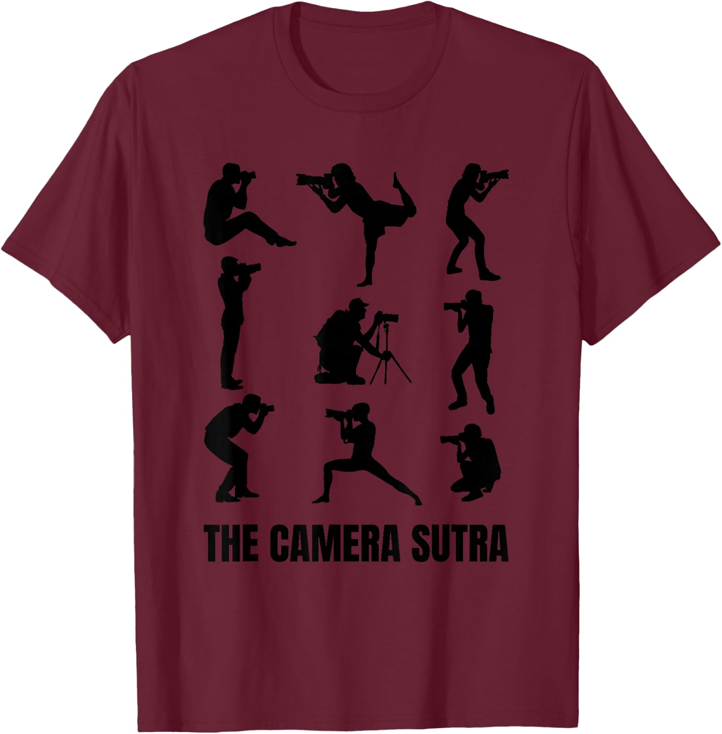 Camera Sutra Funny Photography Photographer T-Shirt - T-Shirt | Maroon
