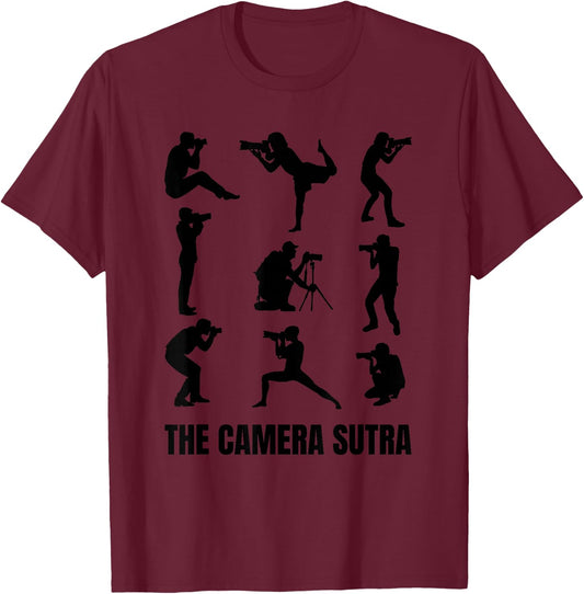 Camera Sutra Funny Photography Photographer T-Shirt - T-Shirt | Maroon