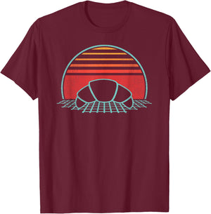 Croissant Retro Vintage 80s Style Gift T-Shirt - T-Shirt | Maroon