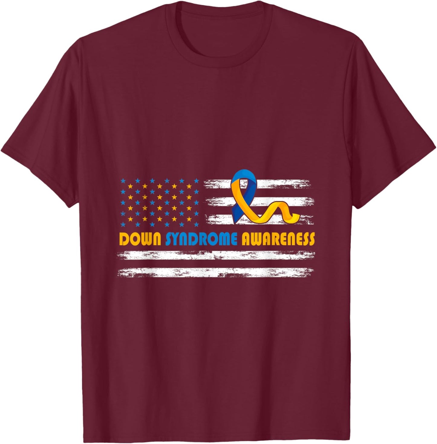 Down Right Perfect World Down Syndrome Awareness Day 3 21 T-Shirt - T-Shirt | Maroon