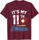 It's My 11th Birthday Baseball Boy 11 Year Old Bday T-Shirt - T-Shirt | Maroon