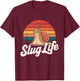 Slug Life Retro funny Snail Design T-Shirt - T-Shirt | Maroon
