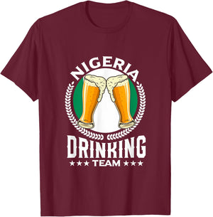 Nigeria Drinking Team T-Shirt - T-Shirt | Maroon