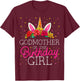 Godmother of the Birthday Girl Unicorn Godparents Matching T-Shirt - T-Shirt | Maroon