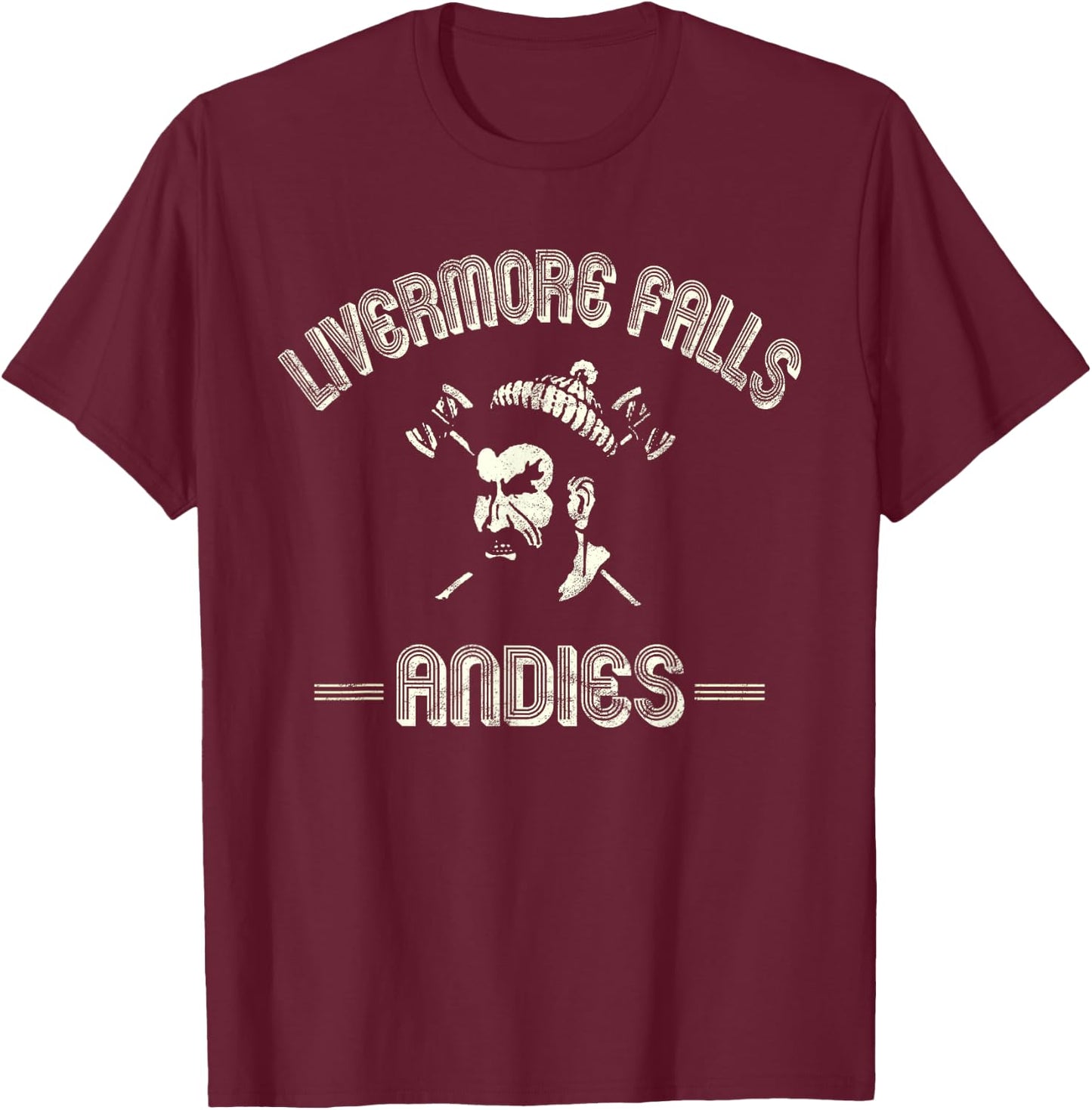 Livermore Falls Andies - (Reliced Vintage) LFHS, Maine T-Shirt - T-Shirt | Maroon