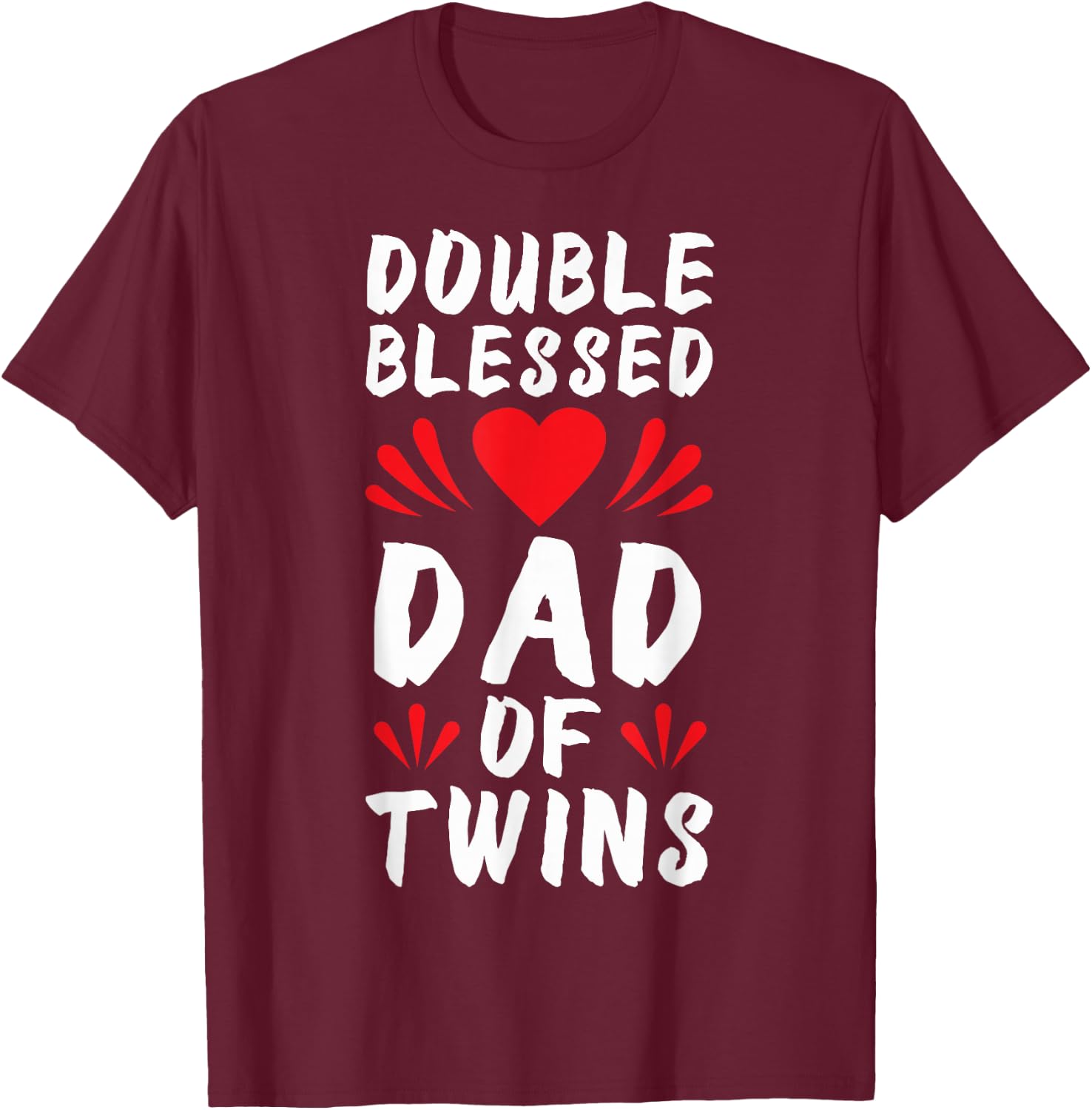 Funny Dad Of Twins Father of Twins T-Shirt - T-Shirt | Maroon