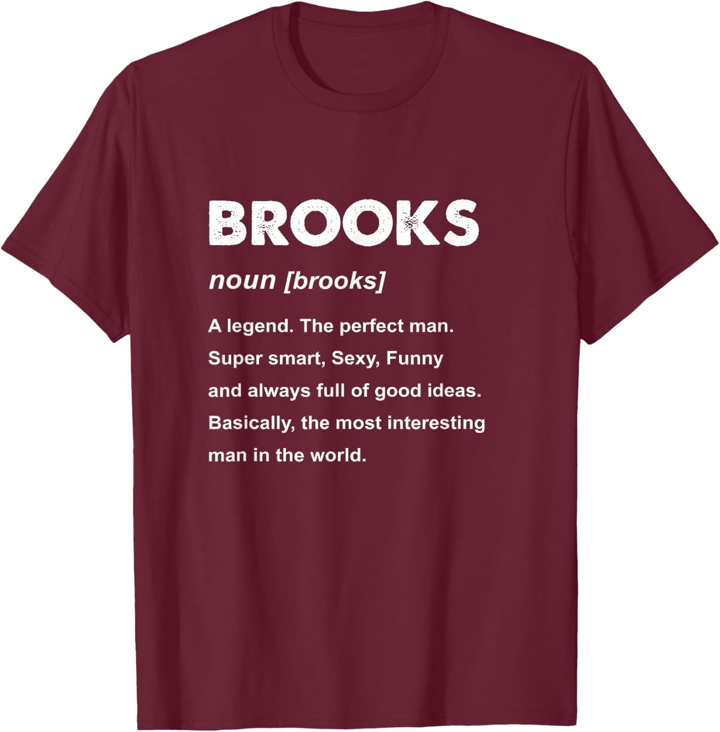 Brooks Name T-Shirt - T-Shirt | Maroon