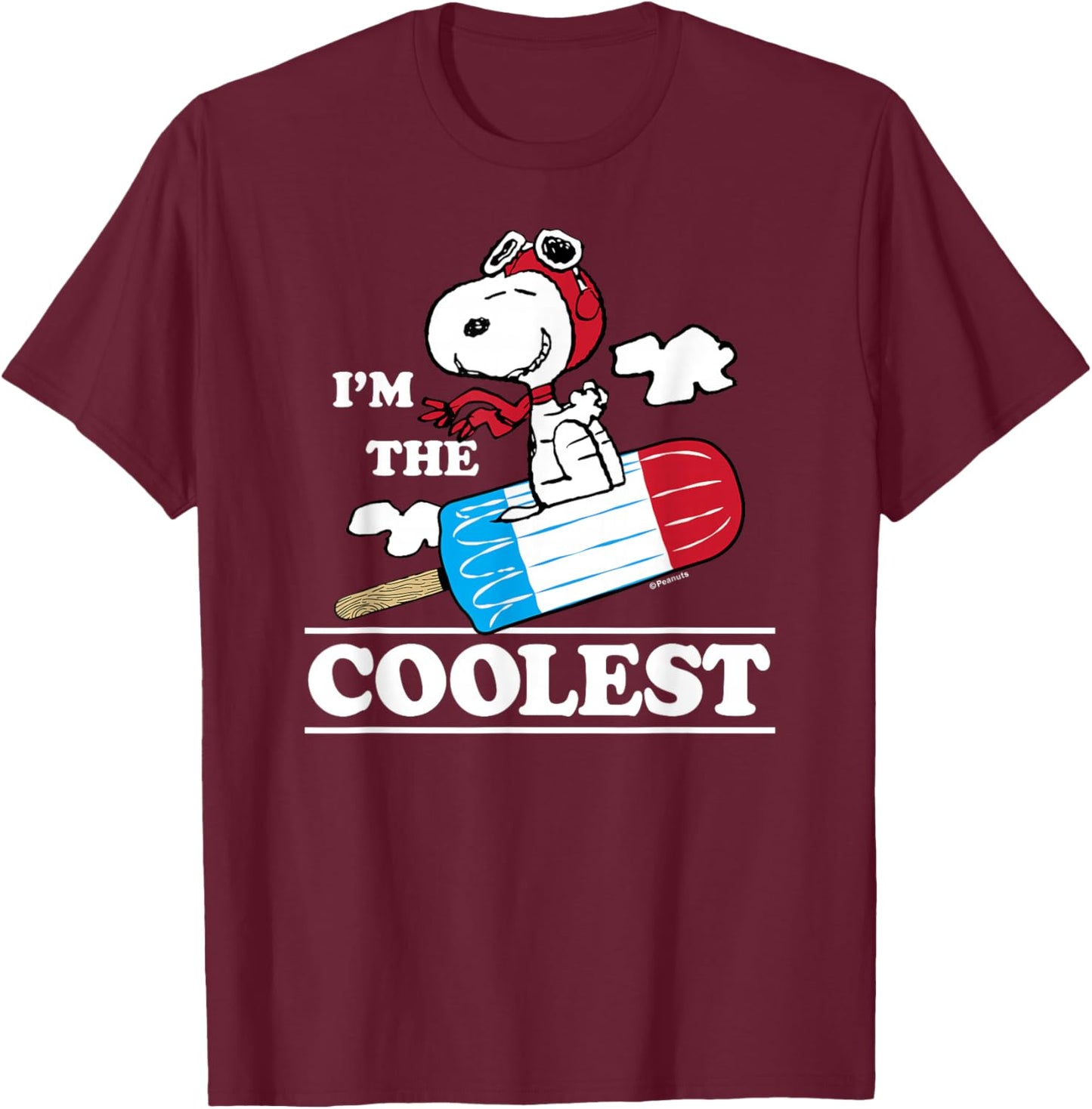 Peanuts - I'm the coolest T-Shirt - T-Shirt | Maroon