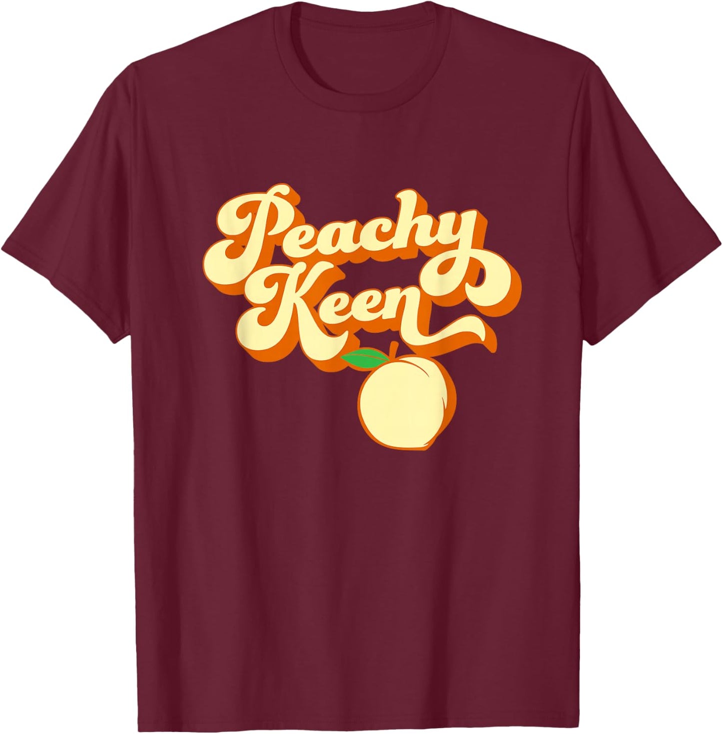 Retro 1980s Peachy Keen - Men's Black Classic Fit Short Sleeve - Small T-Shirt - T-Shirt | Maroon
