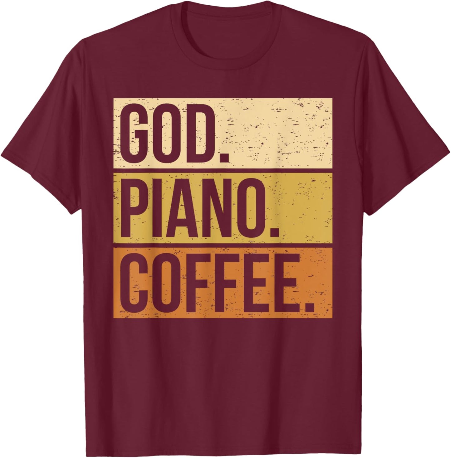 Piano Player Christian Musician Church Jesus I God Coffee T-Shirt - T-Shirt | Maroon