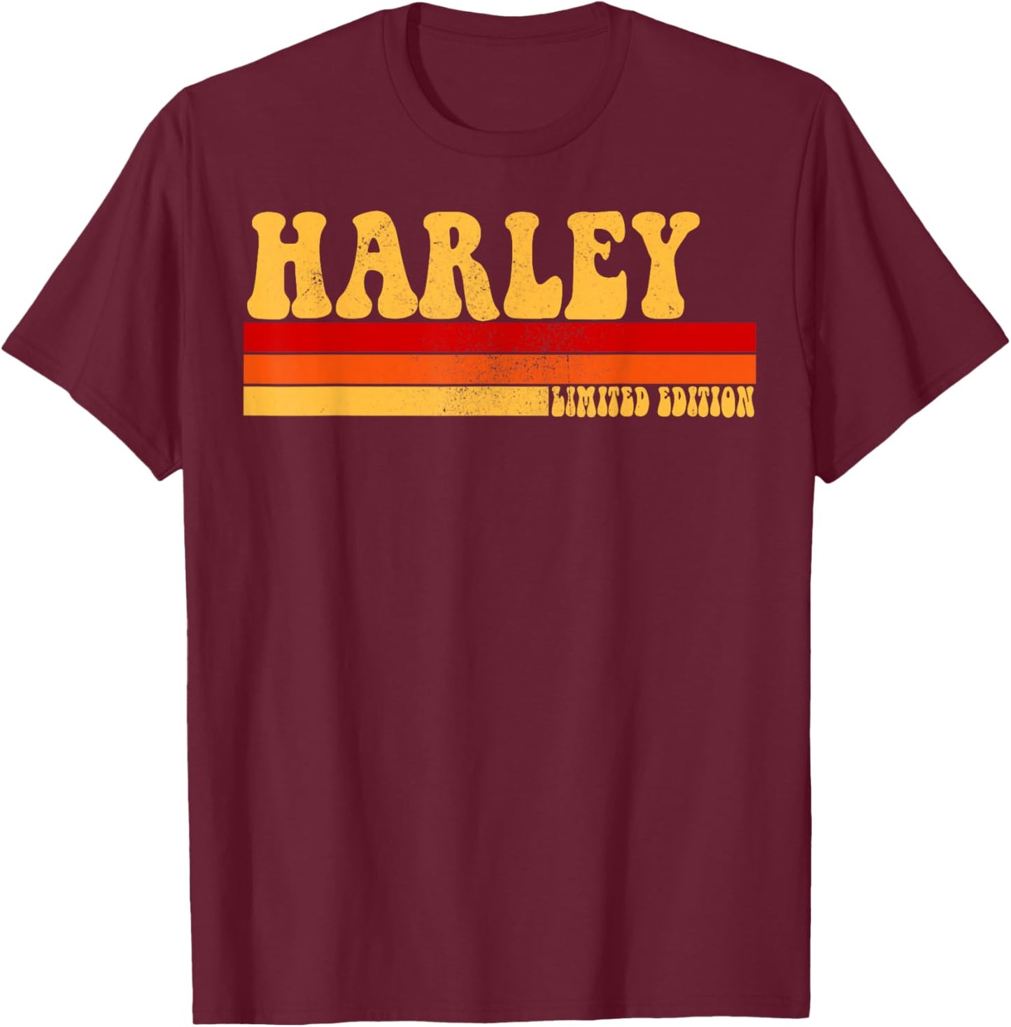HARLEY Name Personalized Idea Men Retro Vintage HARLEY T-Shirt - T-Shirt | Maroon