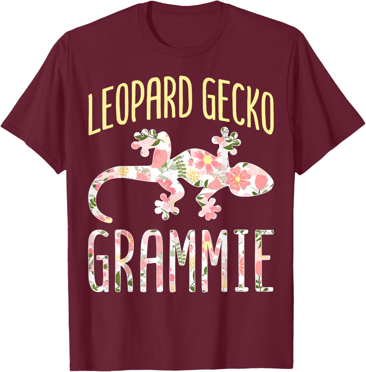 Leopard Gecko Grammie Reptile Lizard Gecko Keeper Grandma T-Shirt - T-Shirt | Maroon