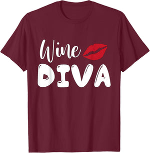 Wine Diva T-Shirt - T-Shirt | Maroon