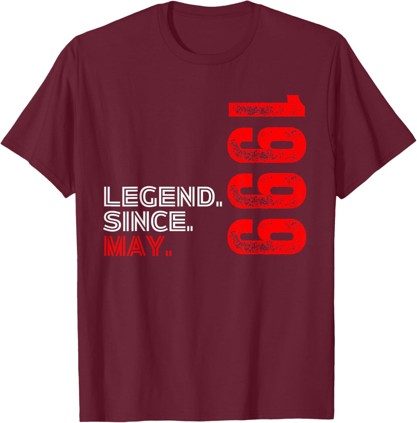 Born In May 1999 Vintage Birthday Legend Since May 1999 T-Shirt - T-Shirt | Maroon