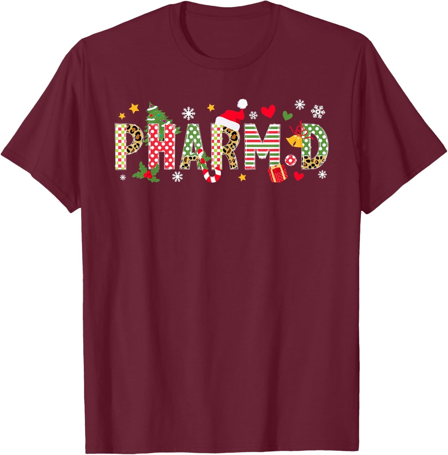 PharmD Christmas Doctor Of Pharmacy Xmas Party T-Shirt - T-Shirt | Maroon