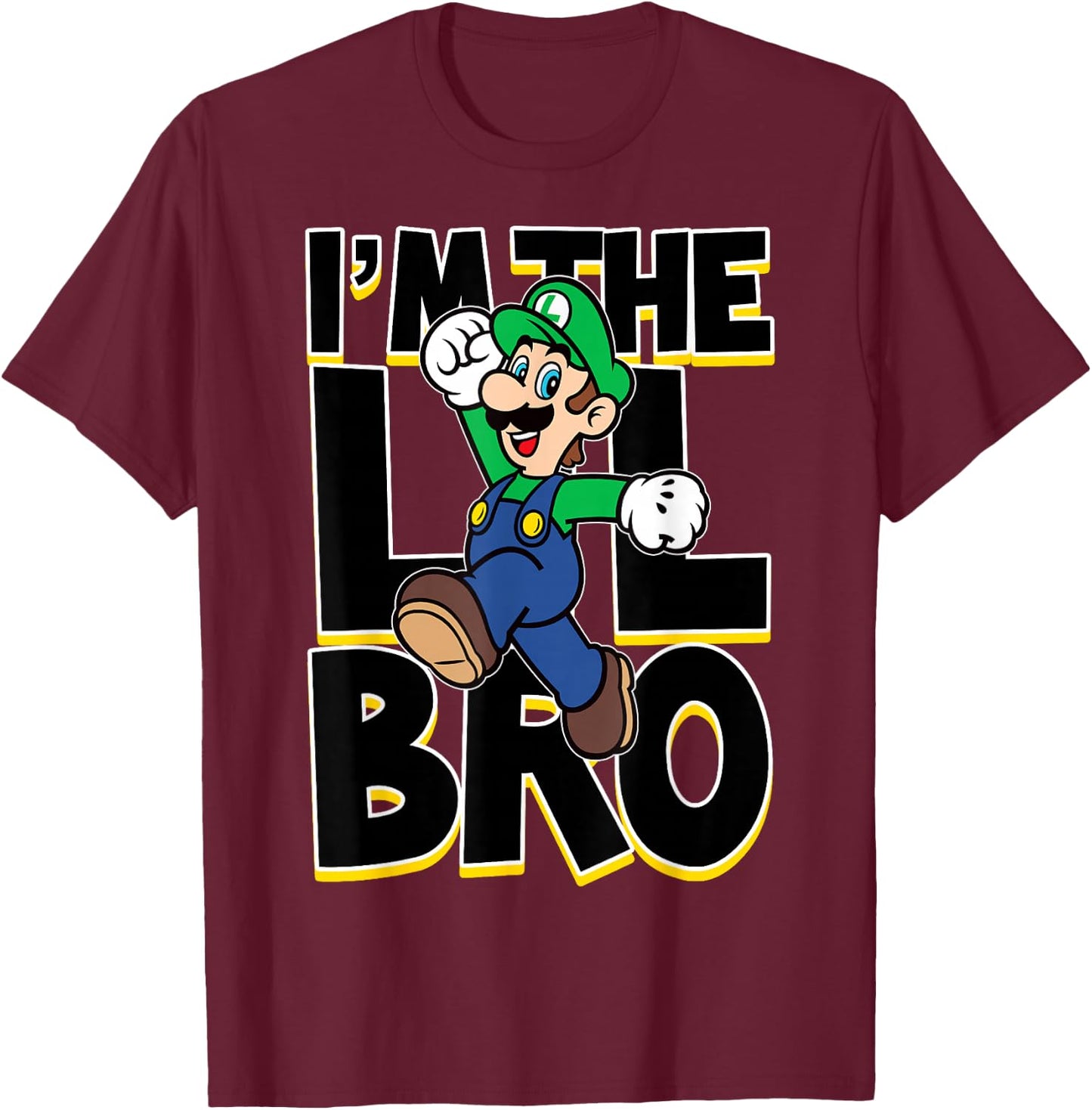 Super Mario Luigi I'm The Lil Bro T-Shirt - T-Shirt | Maroon