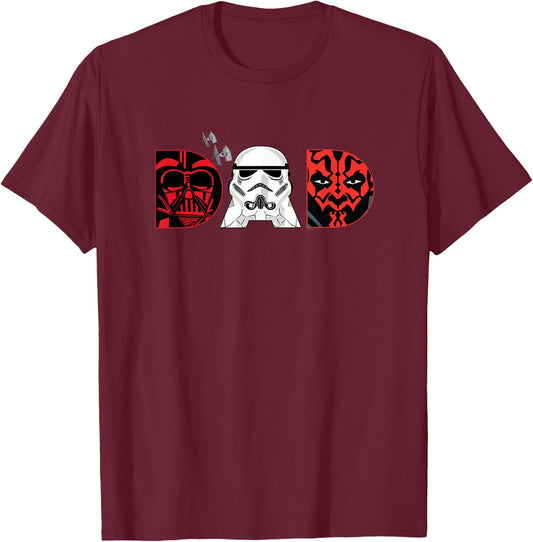 Star Wars Darth Vader Darth Maul Dad Father’s Day Birthday T-Shirt - T-Shirt | Maroon