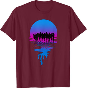 Vintage Retro Sunset Marathon T-Shirt - T-Shirt | Maroon