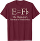 Vintage E equals Fb The Musician's Theory of Relativity T-Shirt - T-Shirt | Maroon