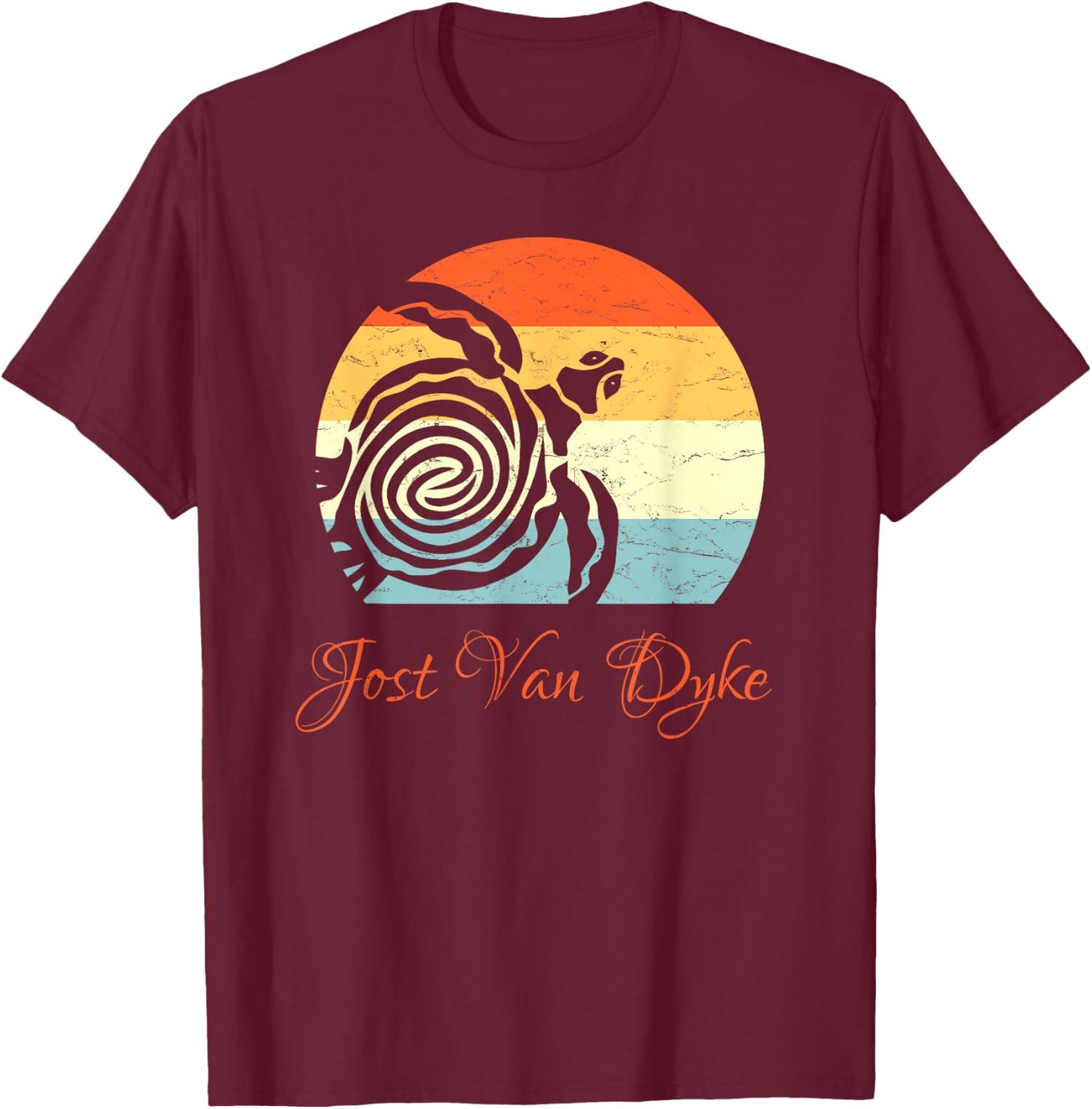 Jost-Van-Dyke, BVI Caribbean Sea Turtle Vacation T-Shirt - T-Shirt | Maroon