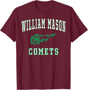 William Mason High School Comets C1 T-Shirt - T-Shirt | Maroon