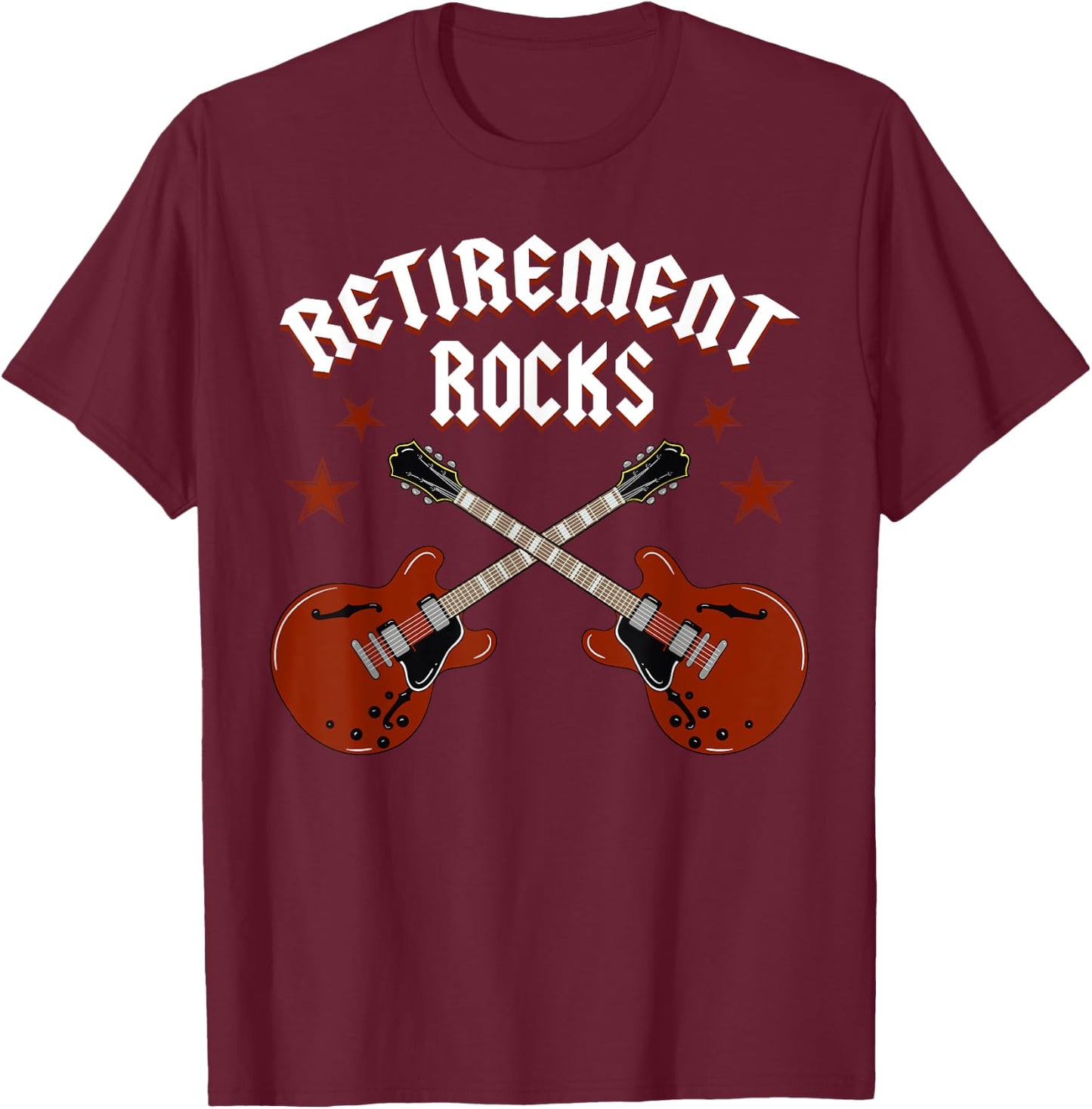 Retirement Rocks Electric Guitar Musical String Instrument T-Shirt - T-Shirt | Maroon