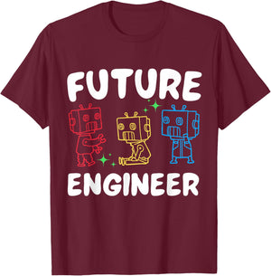 Future Robotics Engineer Robot Lover Birthday Scientist Kids T-Shirt - T-Shirt | Maroon