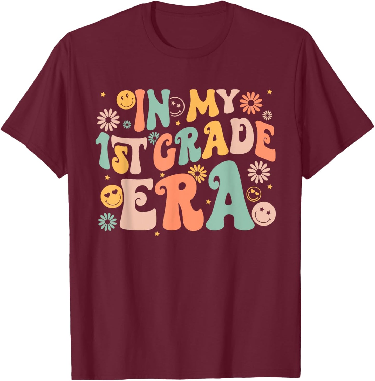In My First Grade Era Retro 1st Back to School T-Shirt - T-Shirt | Maroon