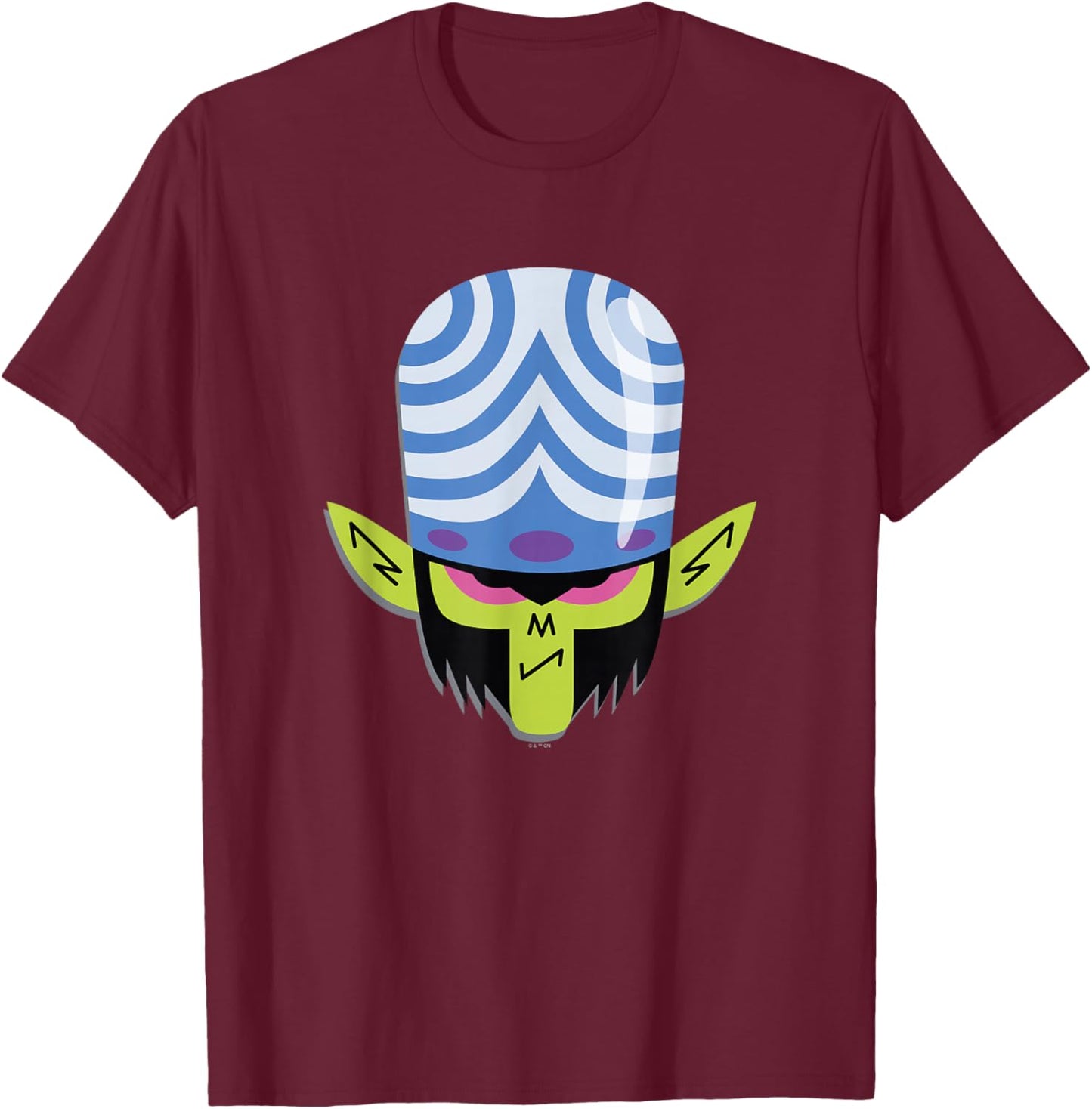 Power Puff Girls Mojo JoJo Big Face Angry Mood Logo T-Shirt - T-Shirt | Maroon