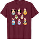 Disney Mickey Mouse & Friends Cute Easter Bunny Easter Eggs T-Shirt - T-Shirt | Maroon