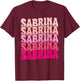 Personalized Name Sabrina I Love Sabrina Groovy 80's T-Shirt - T-Shirt | Maroon