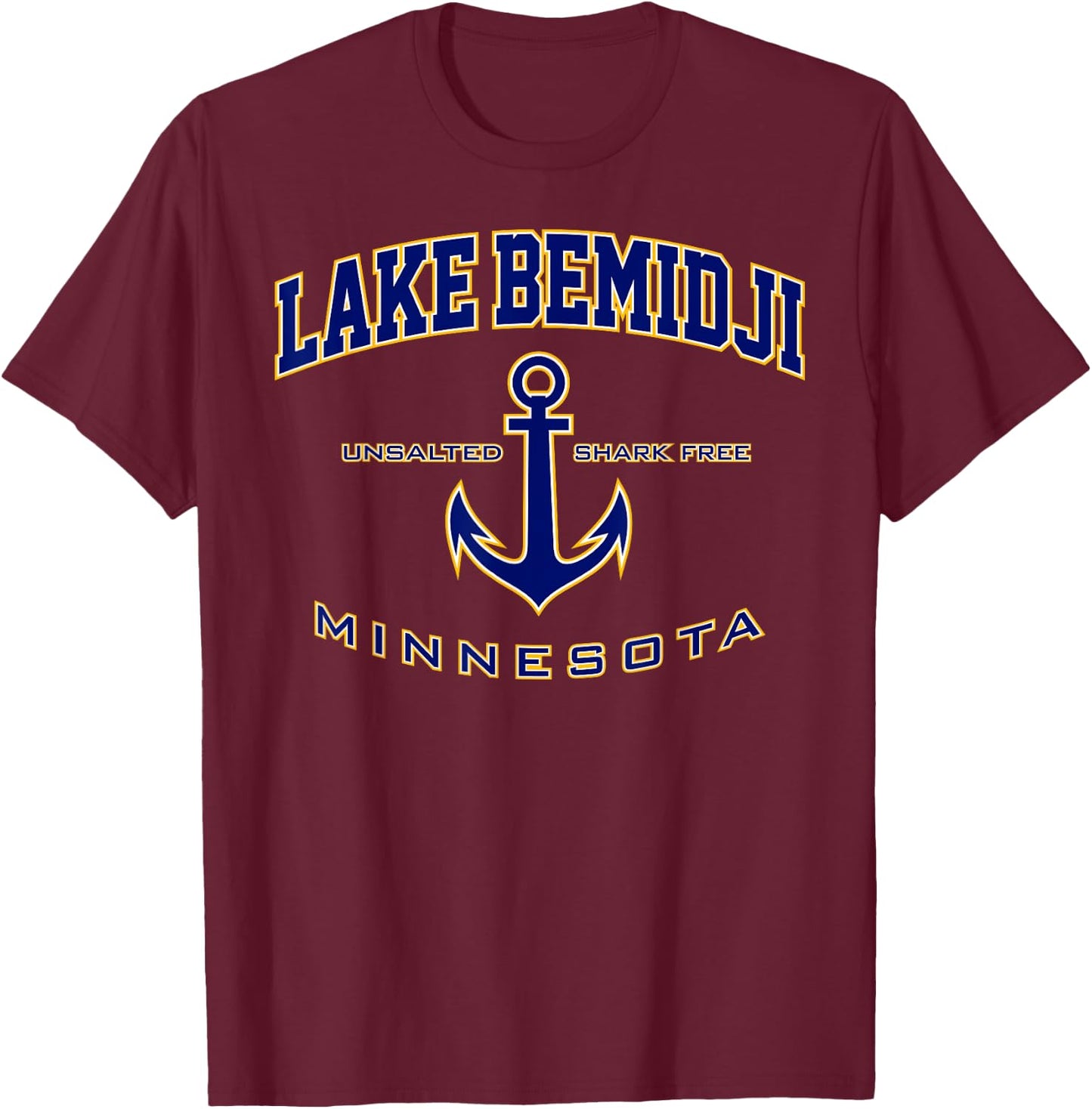 Lake Bemidji MN Shirt , Men, Girls & Boys T-Shirt - T-Shirt | Maroon