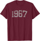 1967 Shirt Vintage Retro Black , -Adults, Small, Short Sleeve T-Shirt - T-Shirt | Maroon