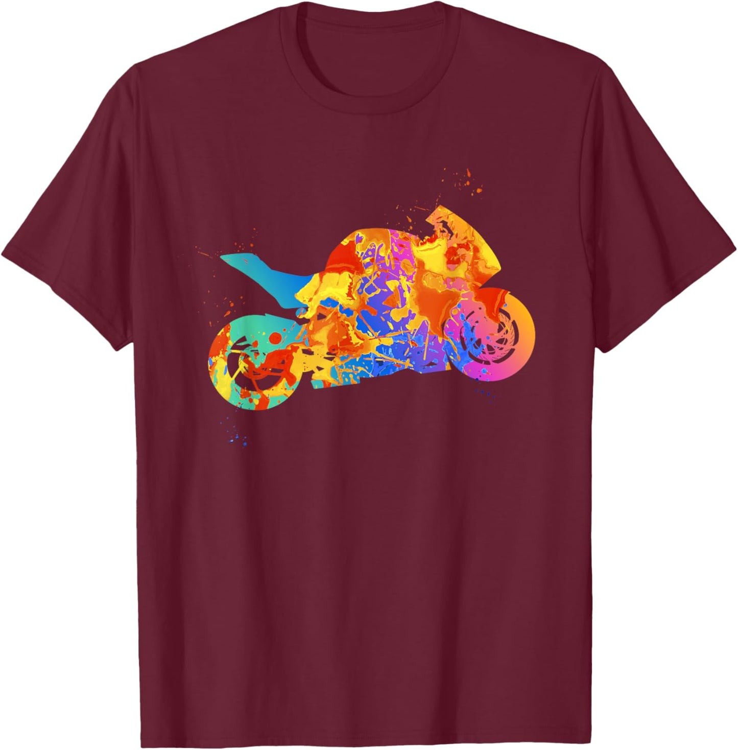 Motorcycle Superbike Graphic - Biker Designs T-Shirt - T-Shirt | Maroon