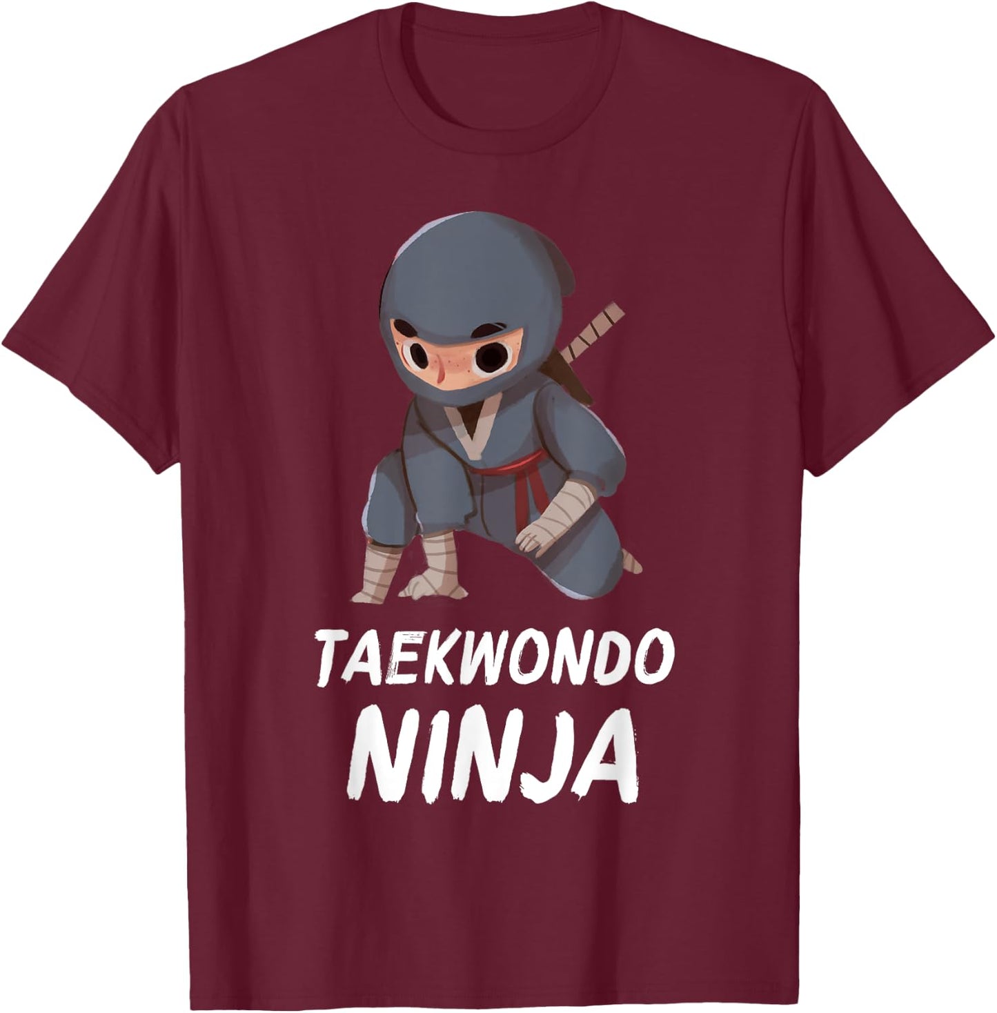 Taekwondo Ninja Boy Funny Martial Arts Sports T-Shirt - T-Shirt | Maroon