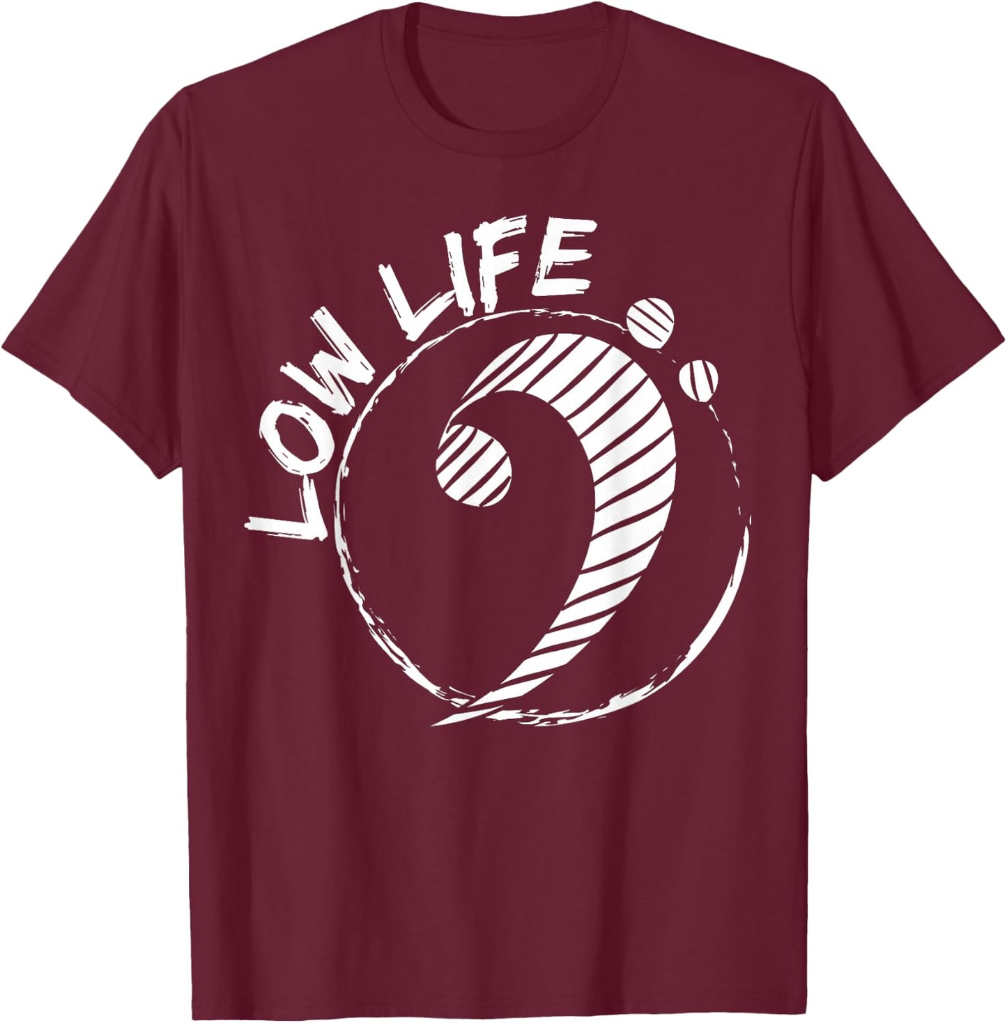 Funny Music Shirt | Low Life Clef | Clef Guitar T-Shirt - T-Shirt | Maroon