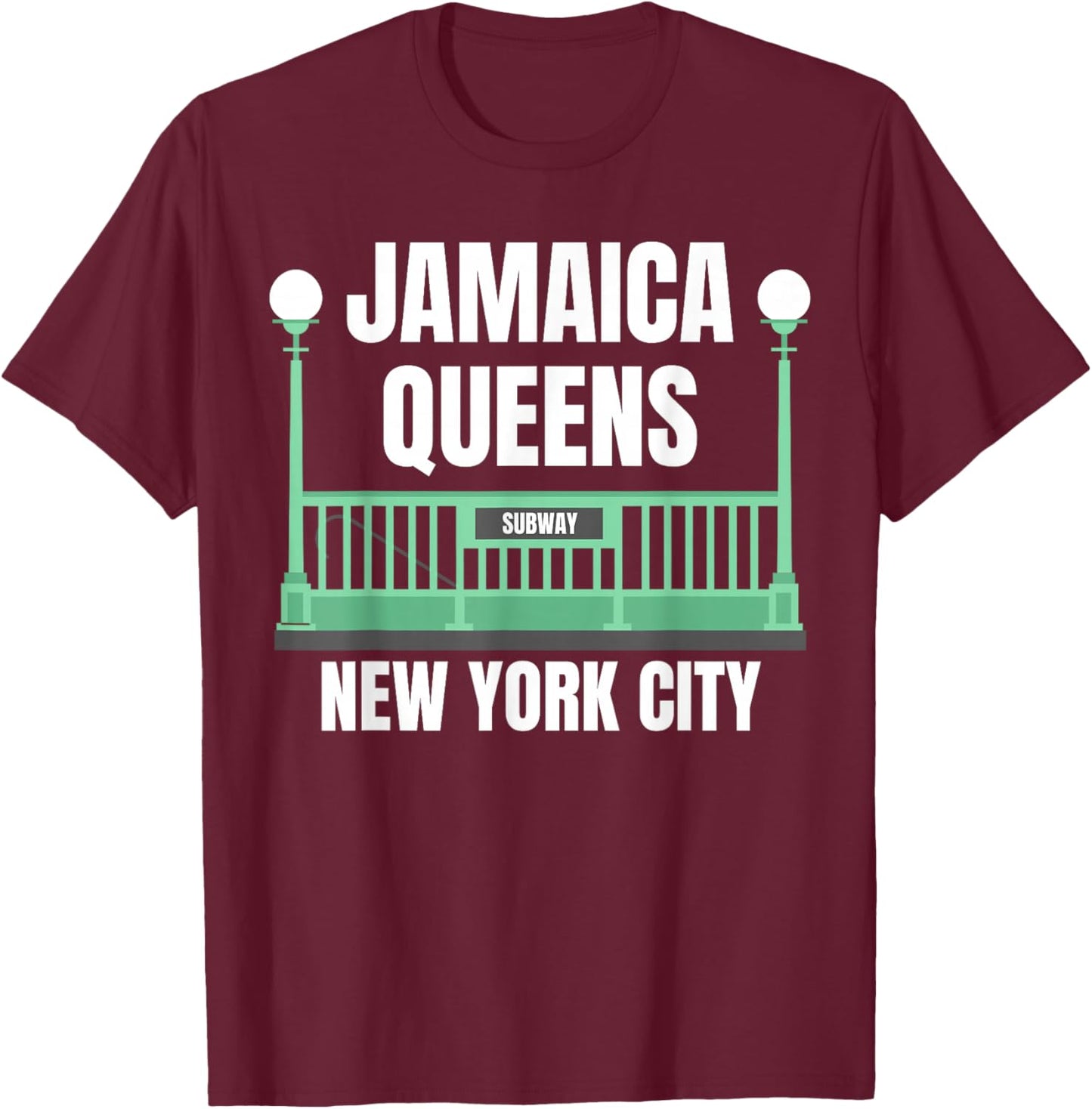 Jamaica Queens New York, NY Jamaica Queens T-Shirt - T-Shirt | Maroon