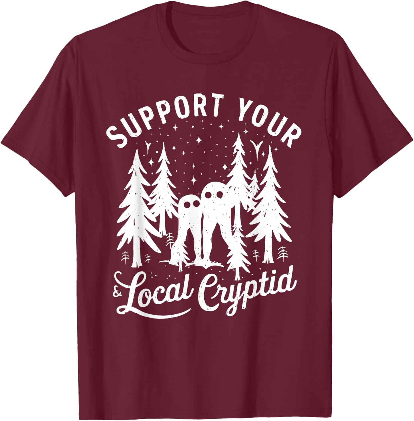 Support Your Local Cryptid Fresno Nightcrawlers T-Shirt - T-Shirt | Maroon