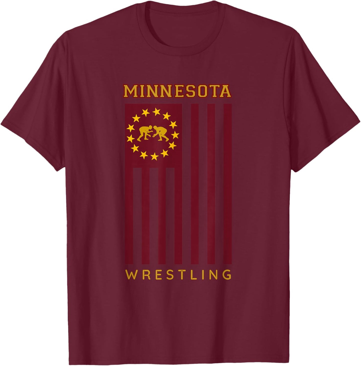 Gopher State USA Flag Freestyle Wrestler Minnesota T-Shirt - T-Shirt | Maroon