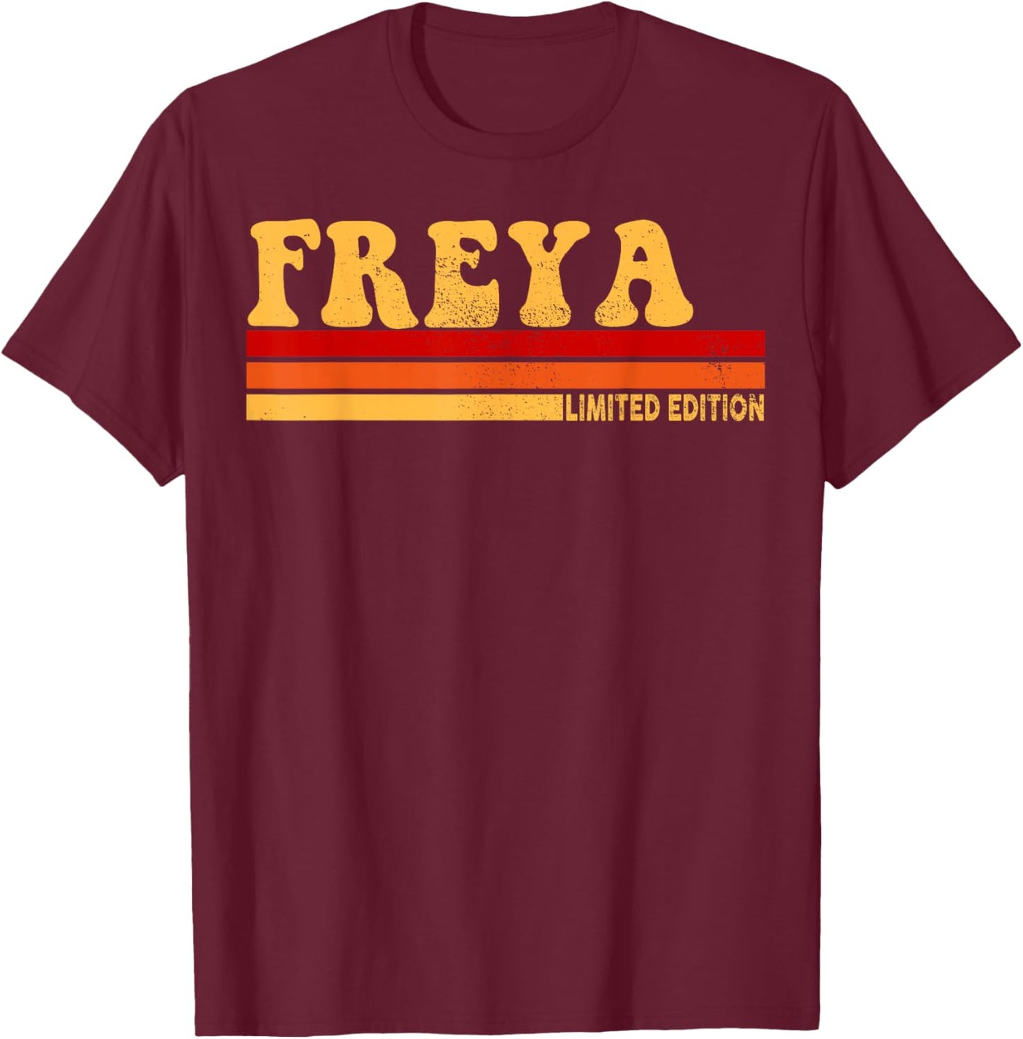 Freya Name Personalized Cute Idea Women Vintage Freya T-Shirt - T-Shirt | Maroon