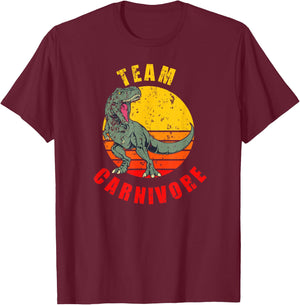Team Carnivore Funny Dinosaur Meat BBQ Grilling Smoke T-Shirt - T-Shirt | Maroon