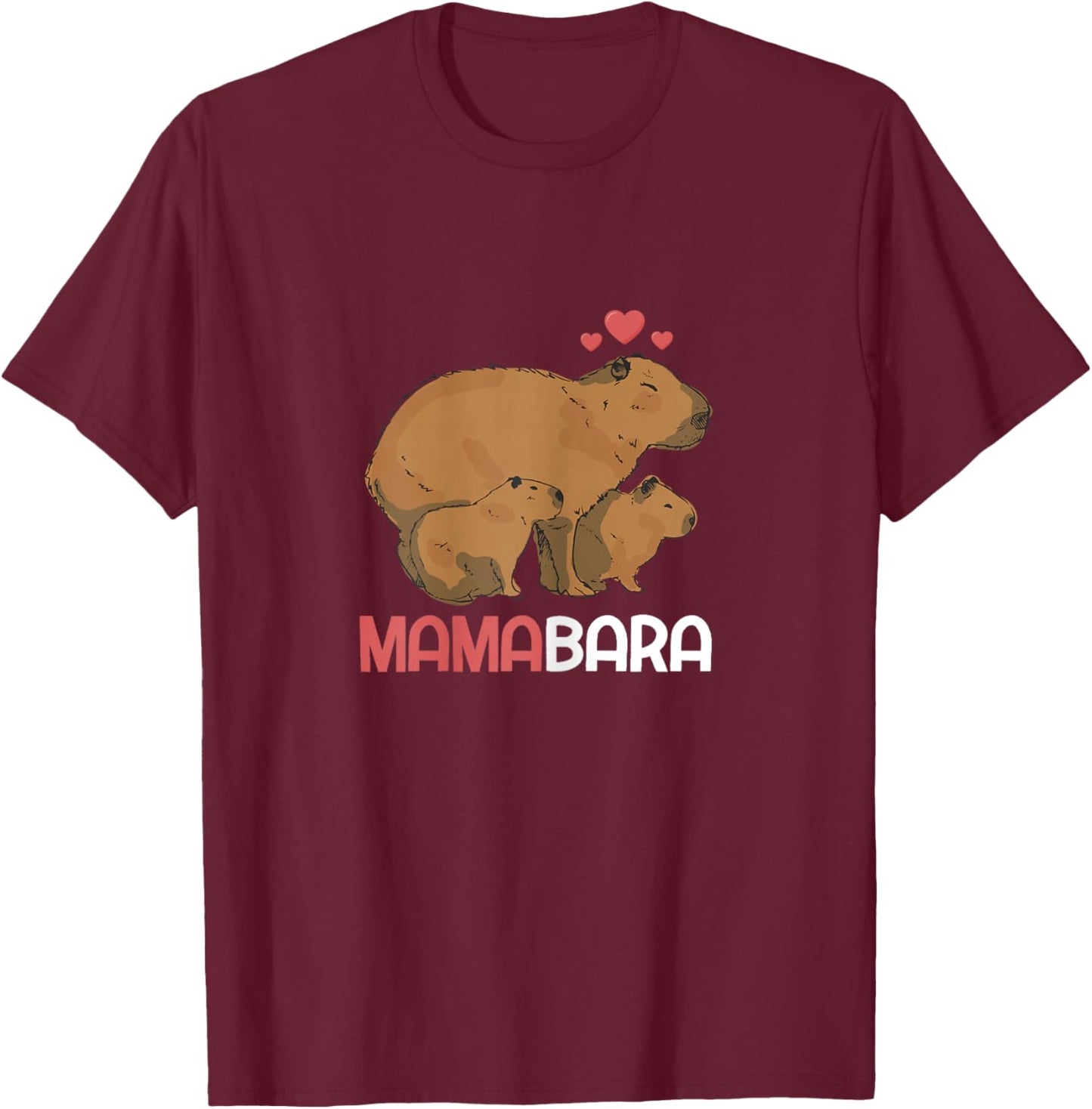 Mama Mambara Funny Capybara T-Shirt - T-Shirt | Maroon