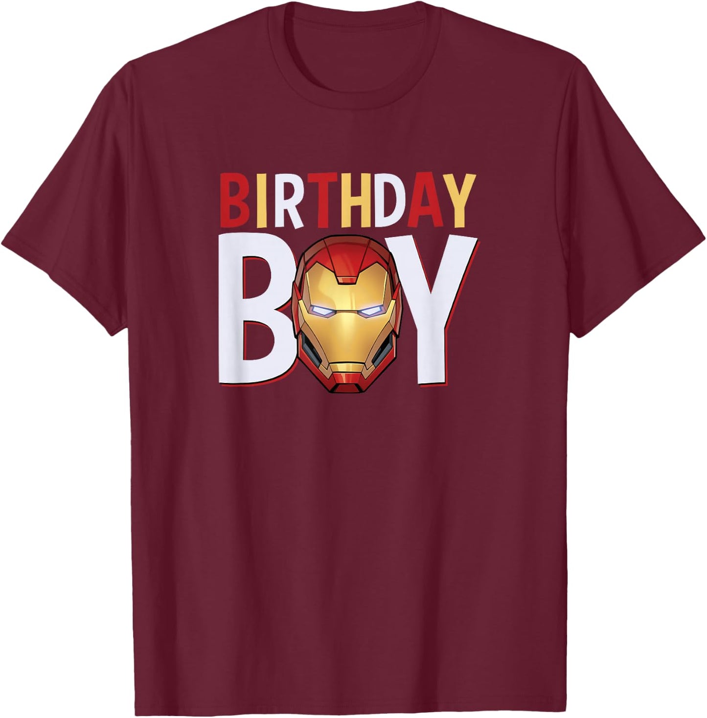 Marvel Avengers Iron Man Birthday Boy Small T-Shirt - T-Shirt | Maroon