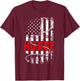 Patriotic Nurse USA Flag Stethoscope Funny Nurse Careers T-Shirt - T-Shirt | Maroon