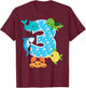 3rd Birthday Party 3 Year Old Sea Fish Aquarium Birthday Boy T-Shirt - T-Shirt | Maroon