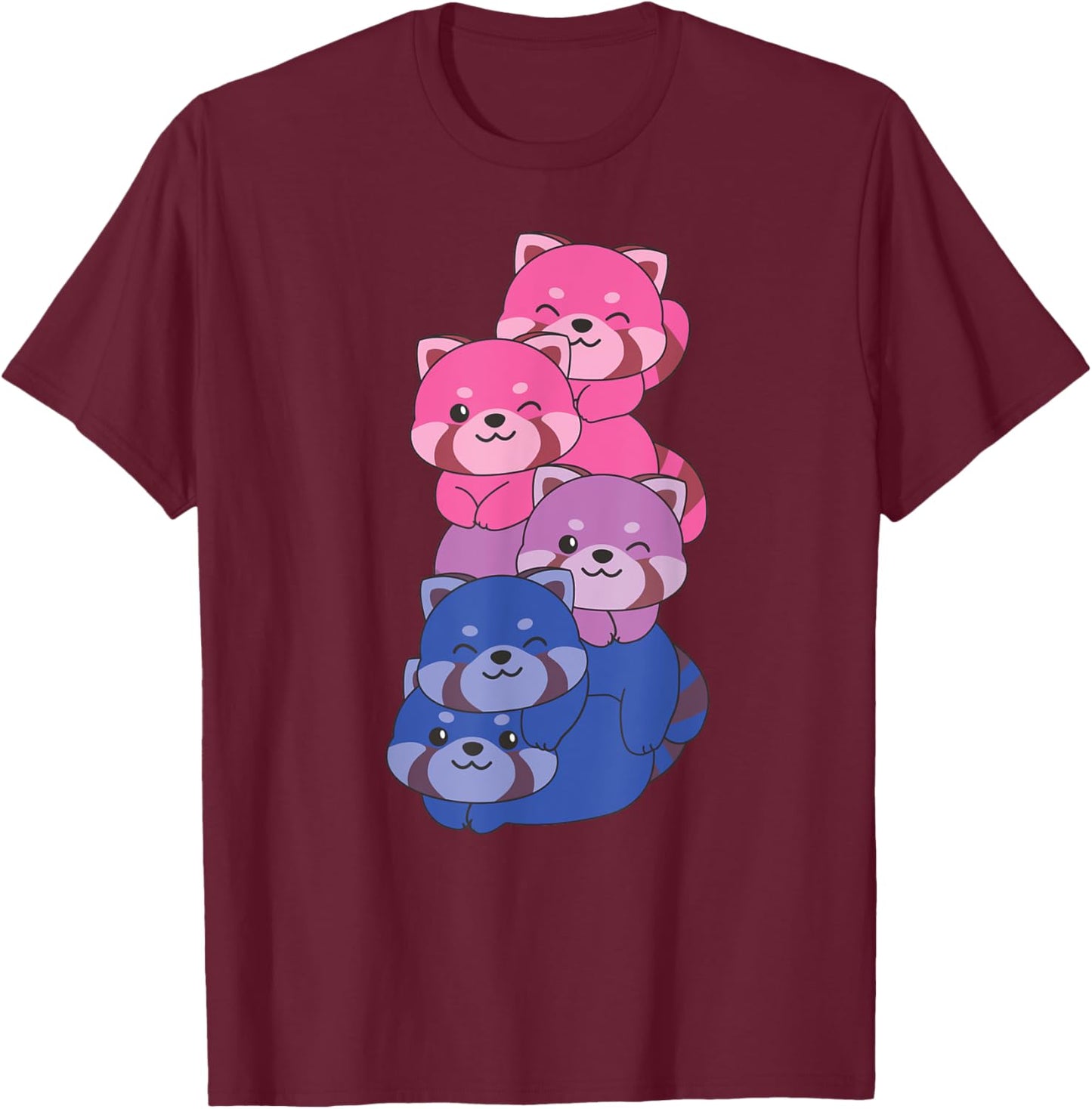 Bisexual Flag Pride Month Lgbtq Bi Red Panda T-Shirt - T-Shirt | Maroon