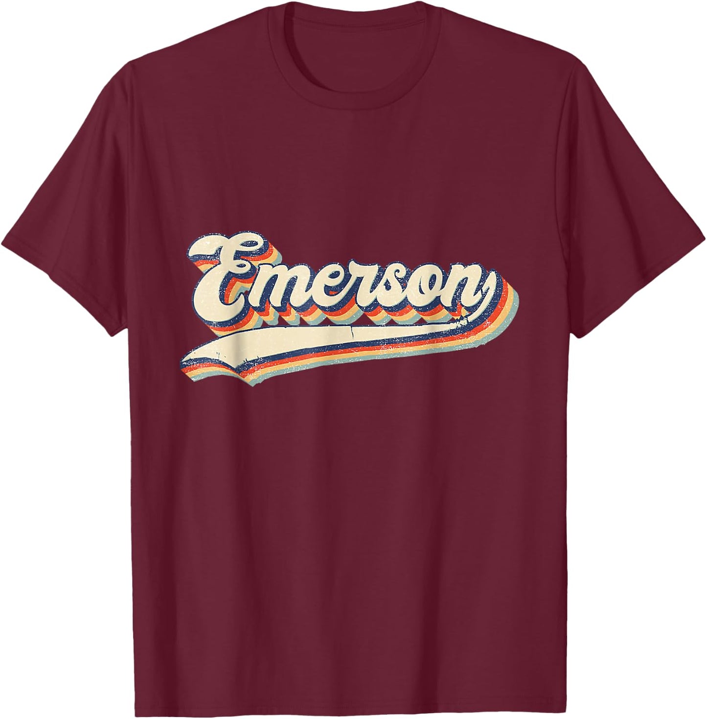 Emerson Sports Name Vintage Retro Women Boy Girl T-Shirt - T-Shirt | Maroon