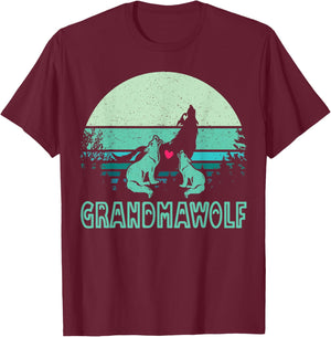 grandmawolf for lovers mom grandma wolf & wolves Mothers Day T-Shirt - T-Shirt | Maroon