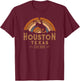 Houston Texas TX Retro Style Rodeo Cowboy T-Shirt - T-Shirt | Maroon
