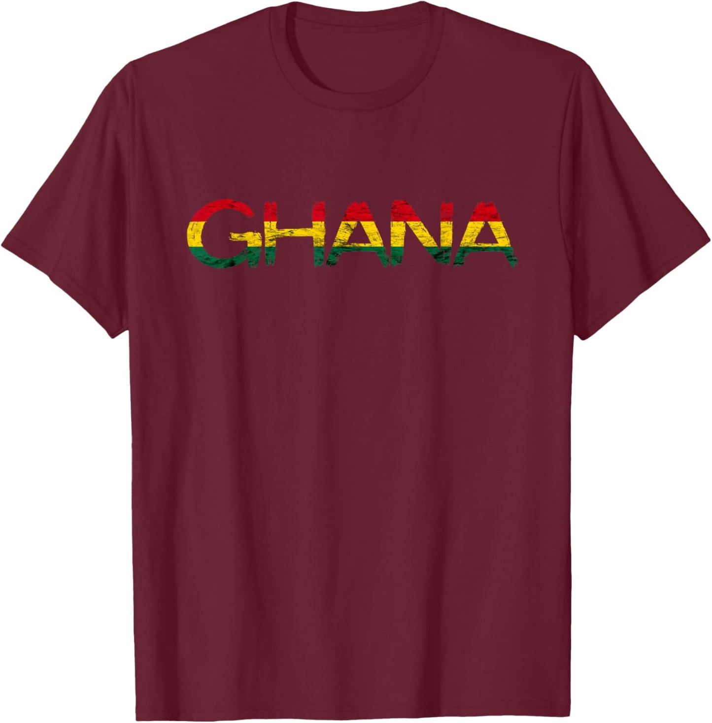 Ghanese Roots Ghana Africa Vintage Ghana Flag Ghanese Pride T-Shirt - T-Shirt | Maroon